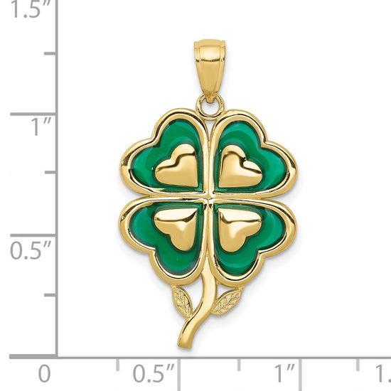 Gold Polished Four Leaf Cl.over Pendants