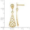 10K Diamond-cut Inverted Fan Dangle Post Earring