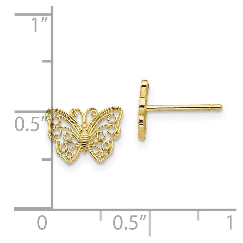 Gold Butterfly Post Earrings