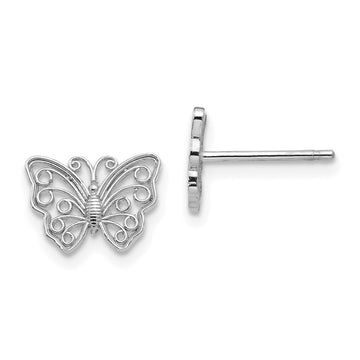 Gold Butterfly Post Earrings
