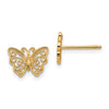 Gold Butterfly Post Earrings