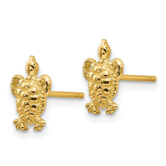Gold Turtle Post Earrings