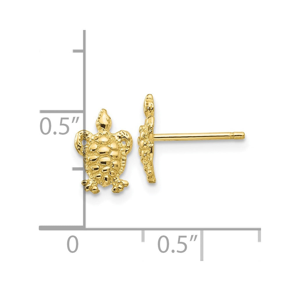 Gold Turtle Post Earrings