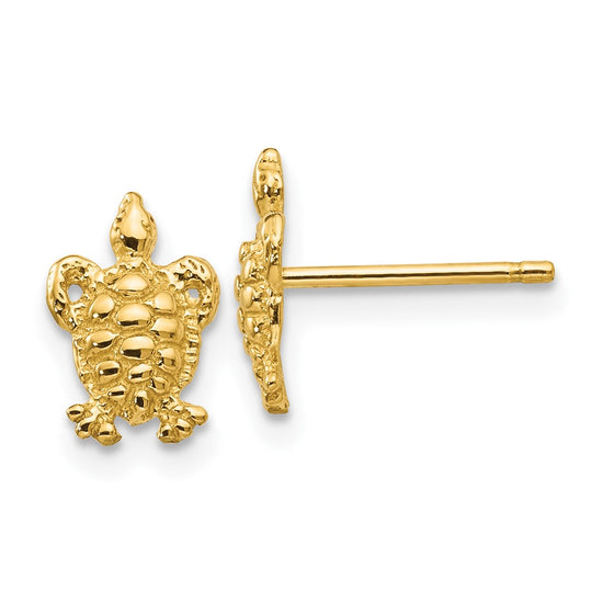 Gold Turtle Post Earrings