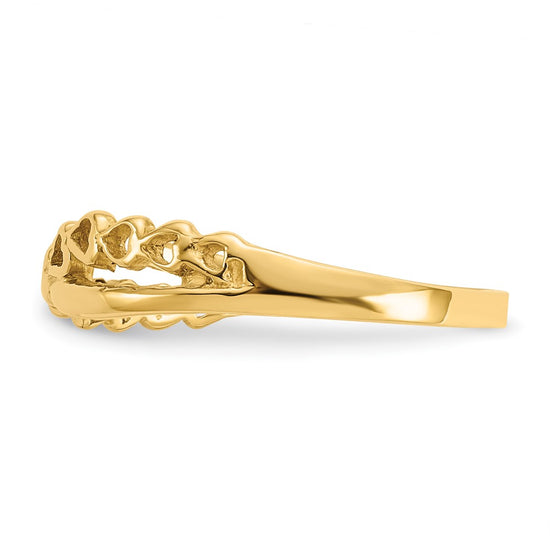 Gold Polished Heart Rings