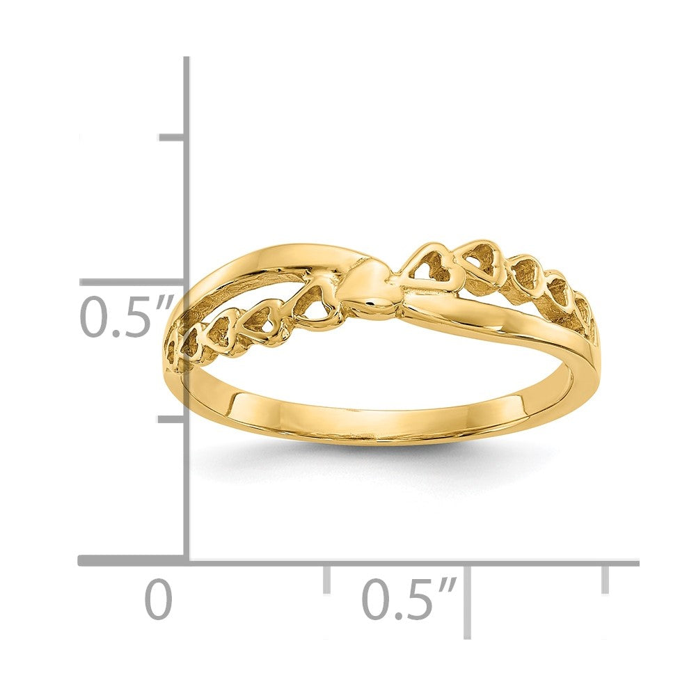 Gold Polished Heart Rings