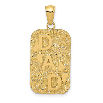 Gold DAD Gold Nugget Dog Tag Charm