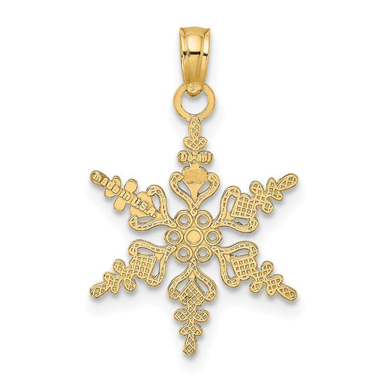 Gold Polished Snowflake Pendants