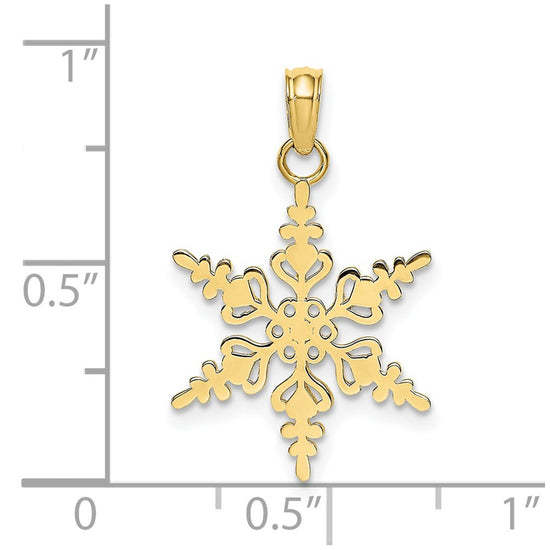 Gold Polished Snowflake Pendants