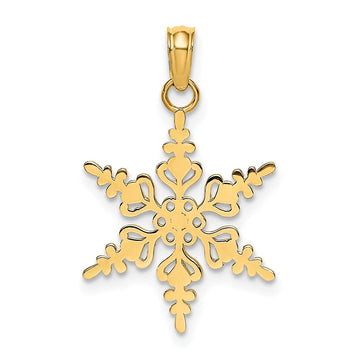 Gold Polished Snowflake Pendants