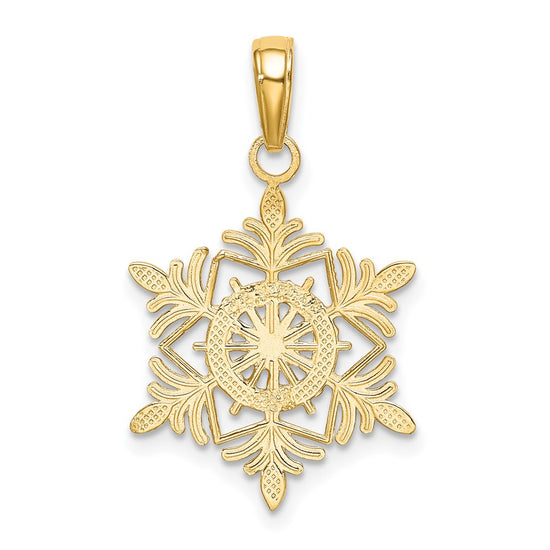 Gold Polished Snowflake Pendants