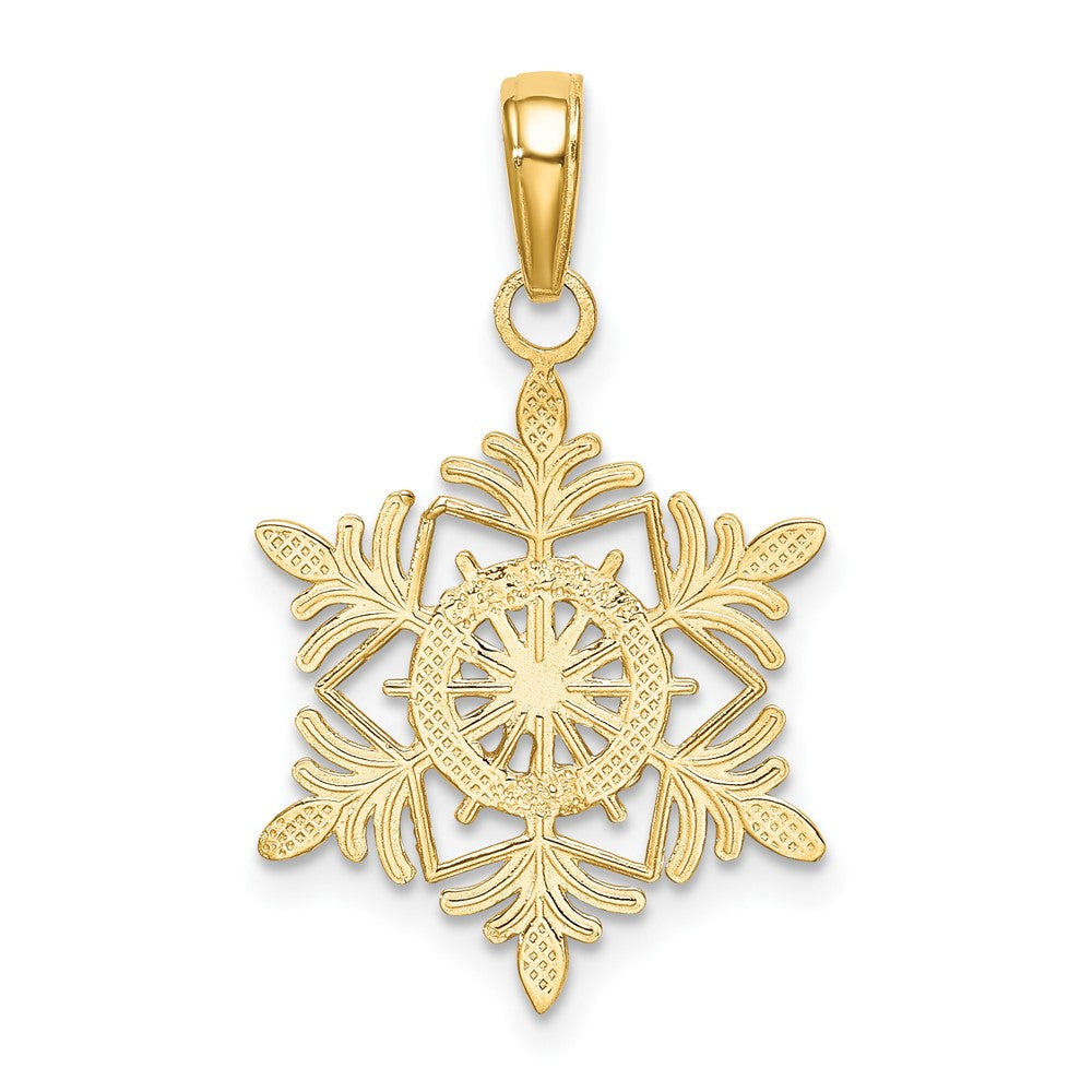 Gold Polished Snowflake Pendants