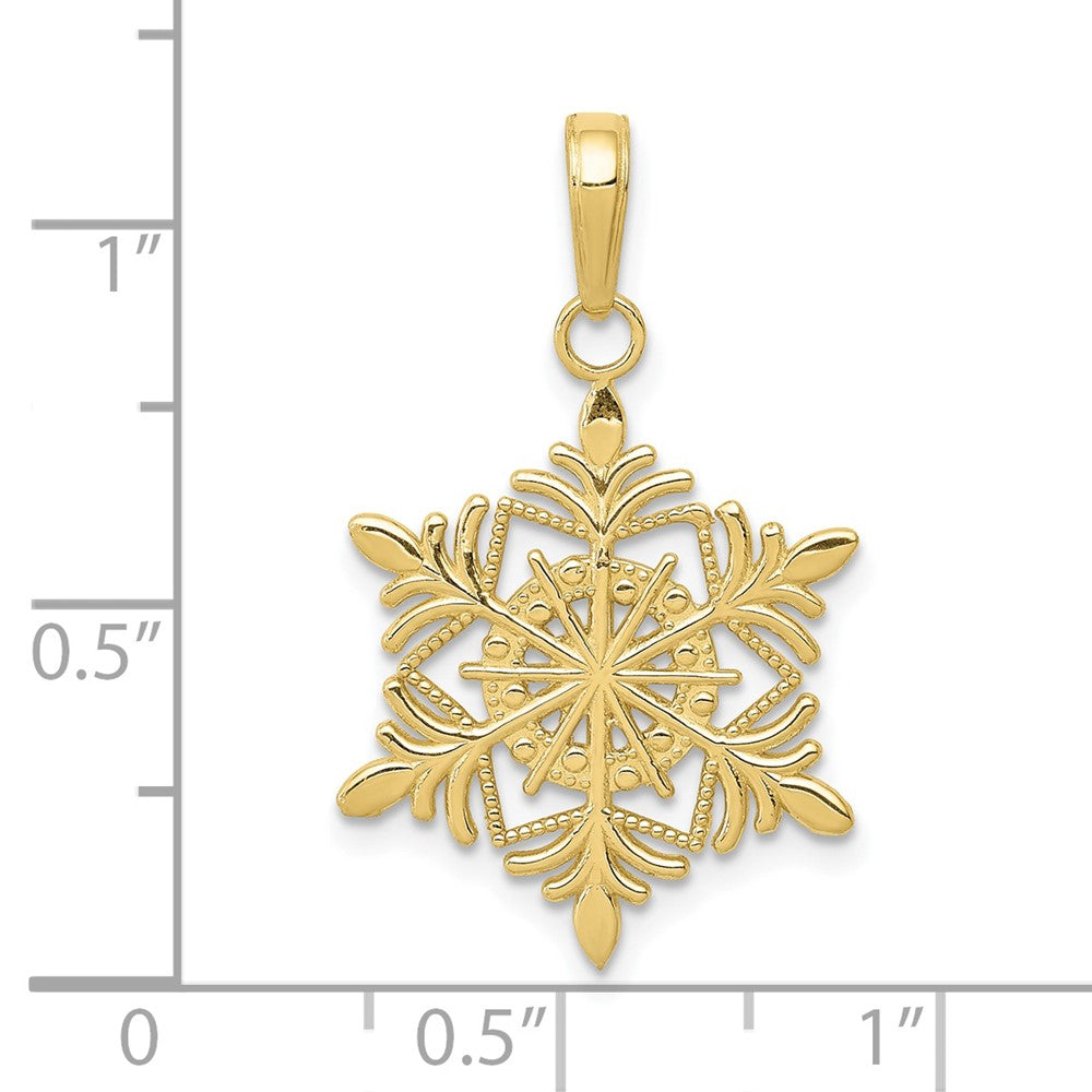 Gold Polished Snowflake Pendants