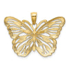 10K and White Rhodium Large Butterfly Pendant
