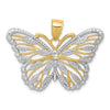 10K and White Rhodium Large Butterfly Pendant