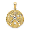 Gold Polished Sand Dollar Pendants