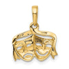 10k Polished Open-Backed Comedy/Tragedy Pendant