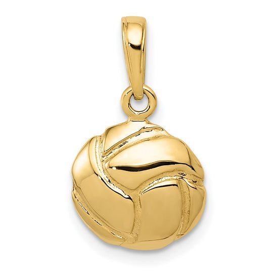 Gold Polished Volleyball Pendants