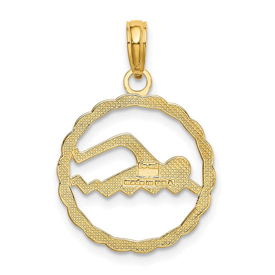 Gold Polished Swimming Pendants