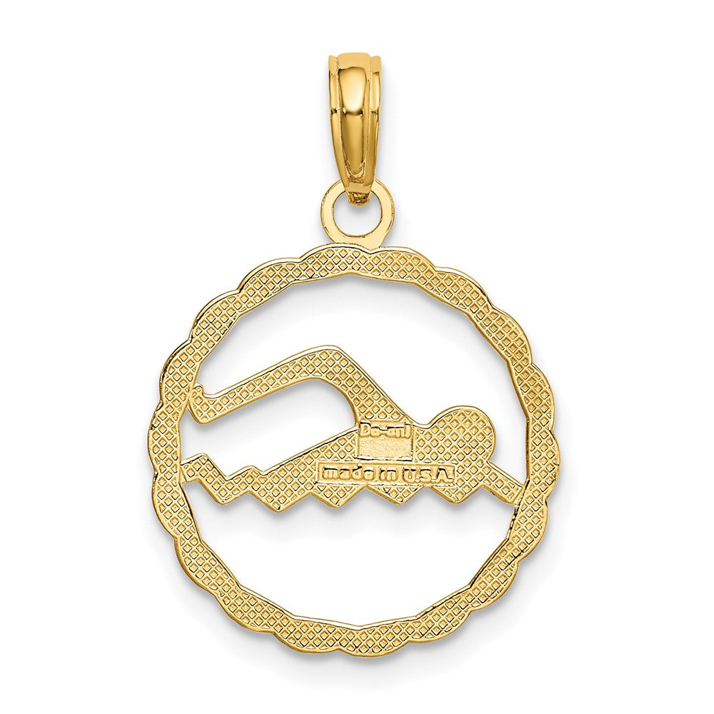 Gold Polished Swimming Pendants