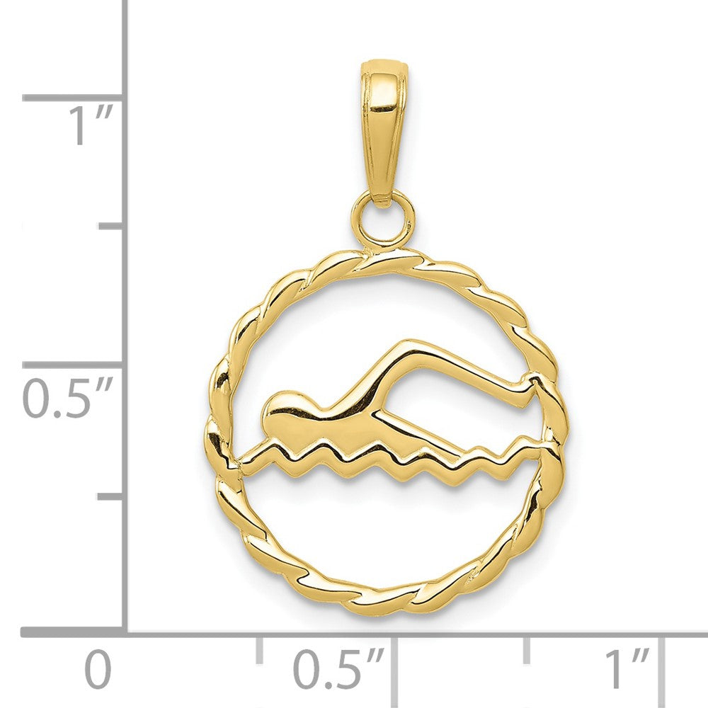 Gold Polished Swimming Pendants