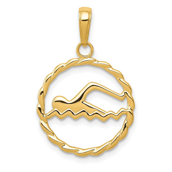 Gold Polished Swimming Pendants