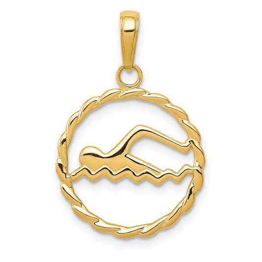 Gold Polished Swimming Pendants