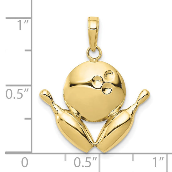 Gold Polished Bowling Pendants
