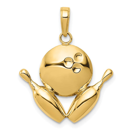 Gold Polished Bowling Pendants