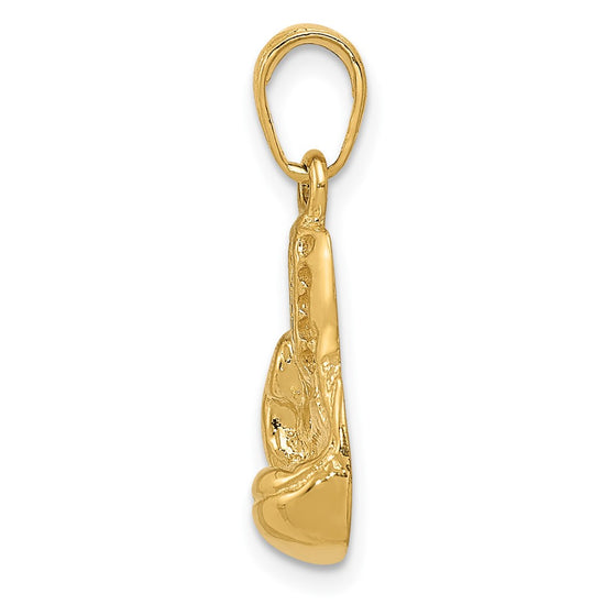 Gold Cut-out Boxing Glove Pendant