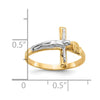10k Two-tone Polished INRI Crucifix Ring
