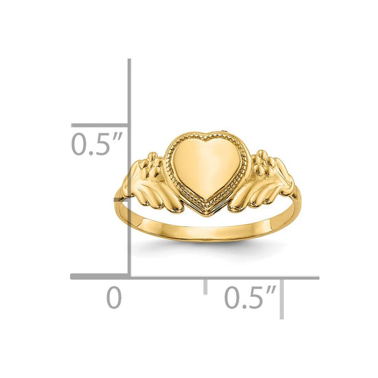 Gold Polished Children's Heart Rings