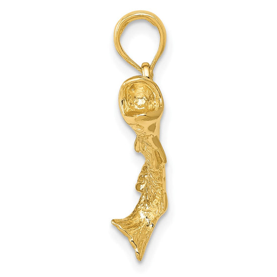 Gold Polished Fish Pendants