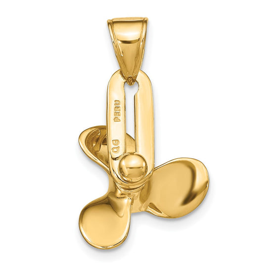 Gold Polished Propeller Pendant