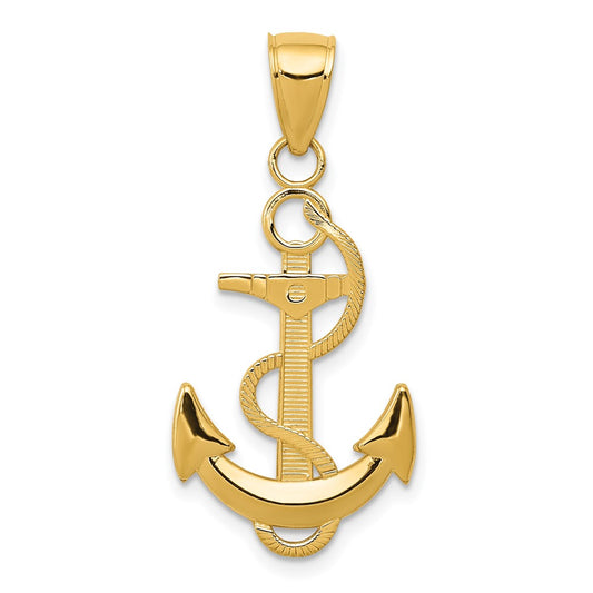 Gold Polished Anchor Pendants