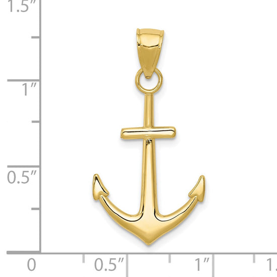 Gold Polished Anchor Pendants