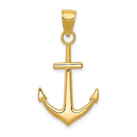 Gold Polished Anchor Pendants