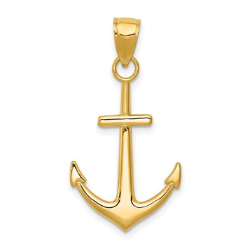 Gold Polished Anchor Pendants