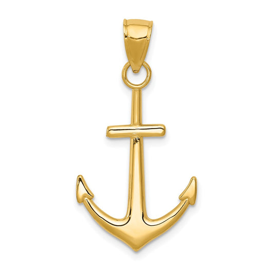 Gold Polished Anchor Pendants