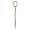 10K Gold Polished Anchor W/Rope Pendant
