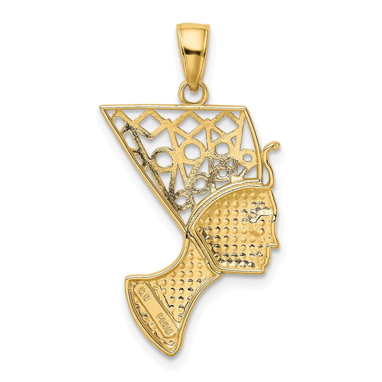 Gold Polished Nefertiti Pendant