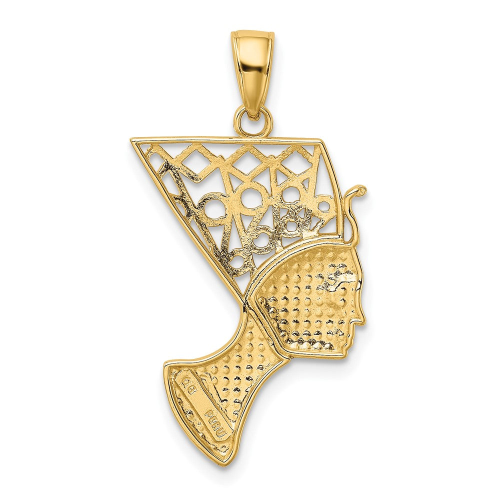 Gold Polished Nefertiti Pendant