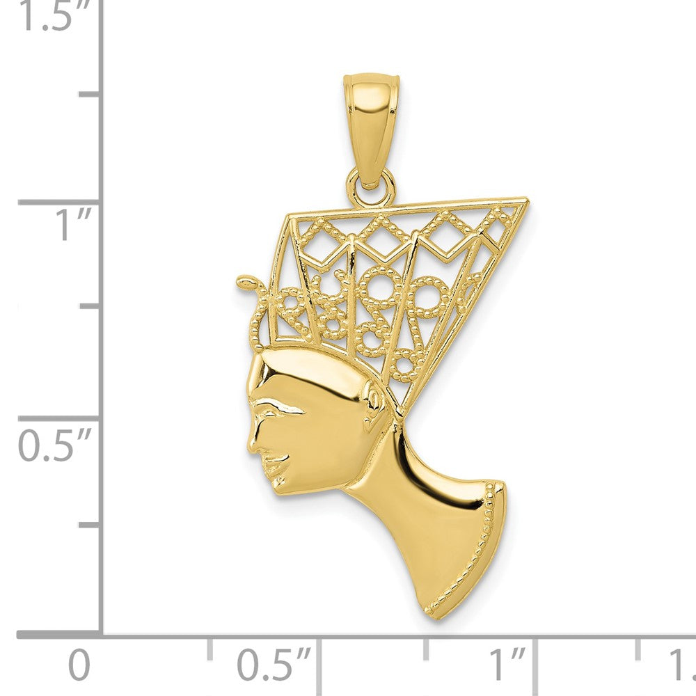 Gold Polished Nefertiti Pendant