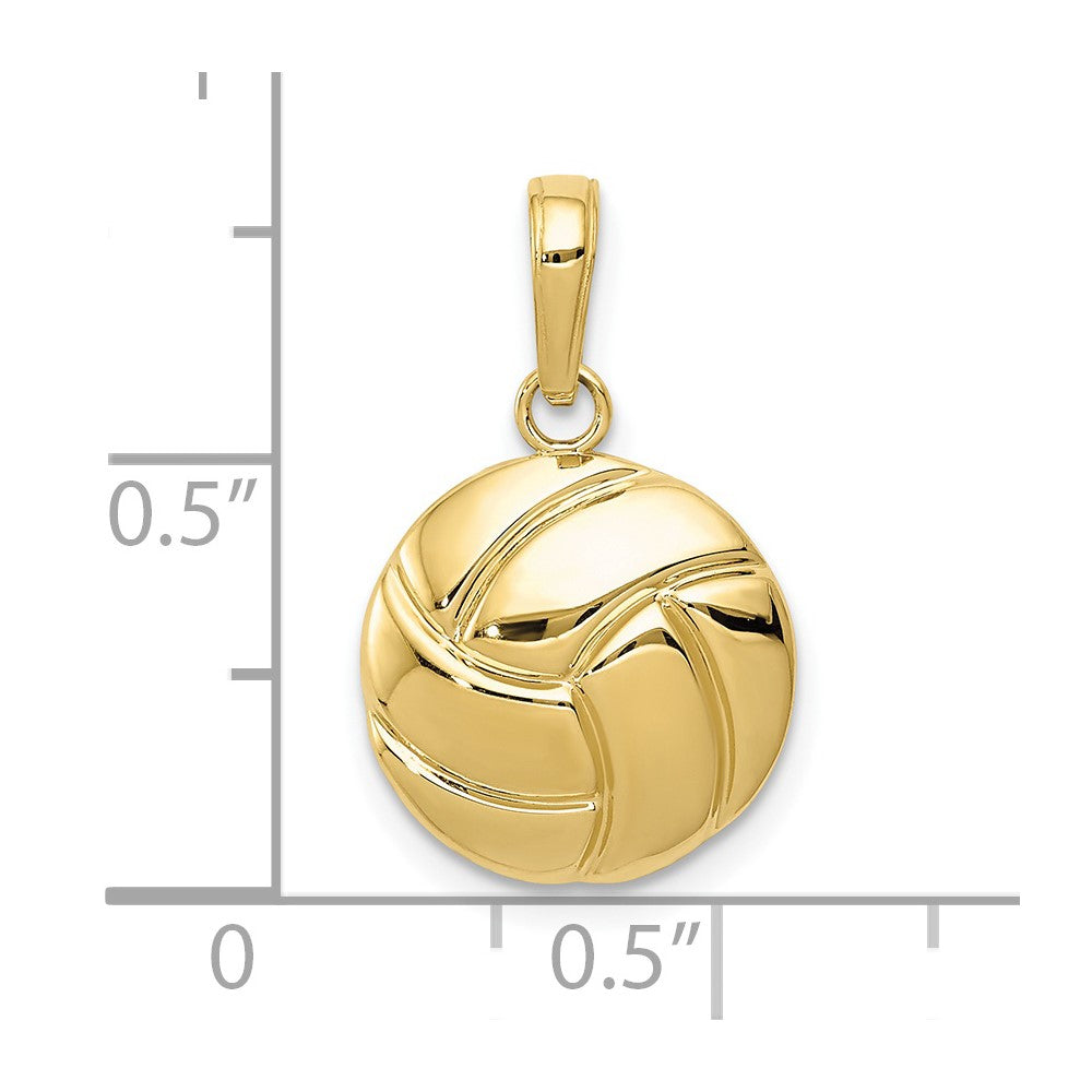 Gold Polished Volleyball Pendants