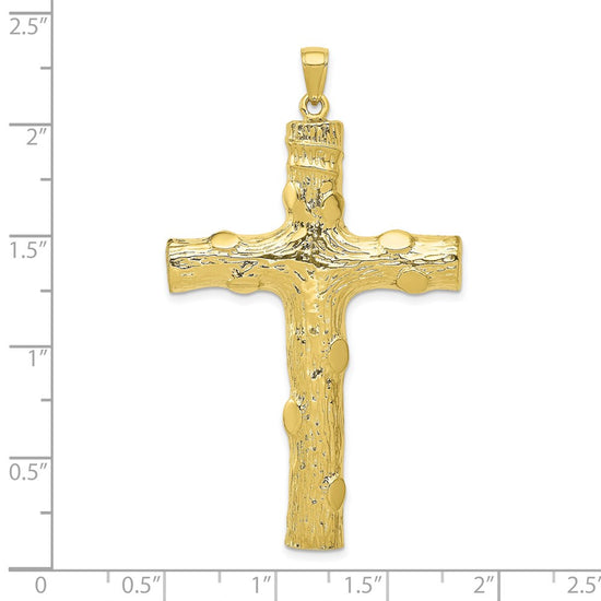 10k Large Textured Cross Pendant