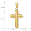 Gold Beveled Cross Pendant