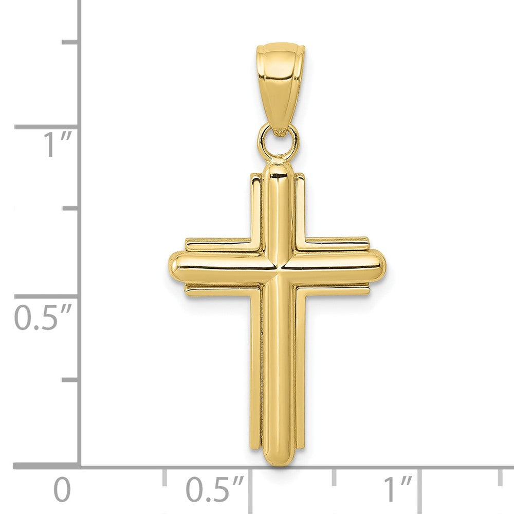 Gold Beveled Cross Pendant