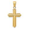 Gold Beveled Cross Pendant