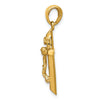 10K Gold Polished 2-D Crucifix with Jesus on Cross Pendant
