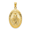 10K Gold Satin and Polished Finish Miraculous Medal Pendant